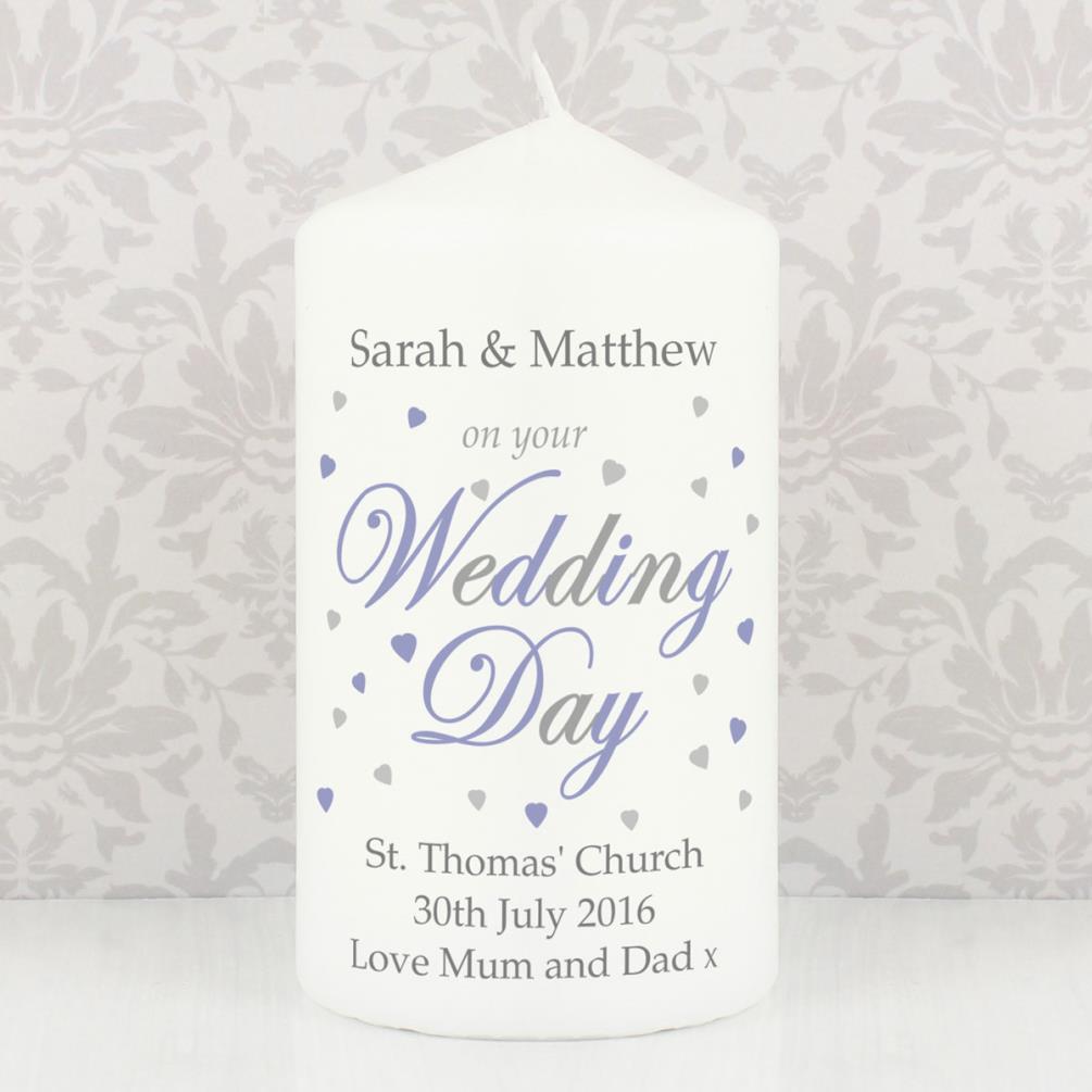 Personalised Wedding Day Pillar Candle Extra Image 1